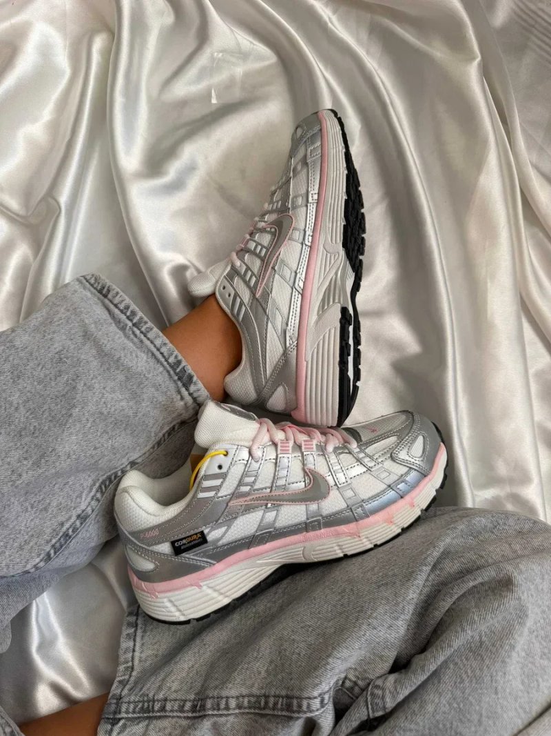Кроссовки Nike P-6000 White Elemental Pink CorDura / Найк П-6000 белые розовые влагозащита 36 37 38 39 40 41 — фото 8
