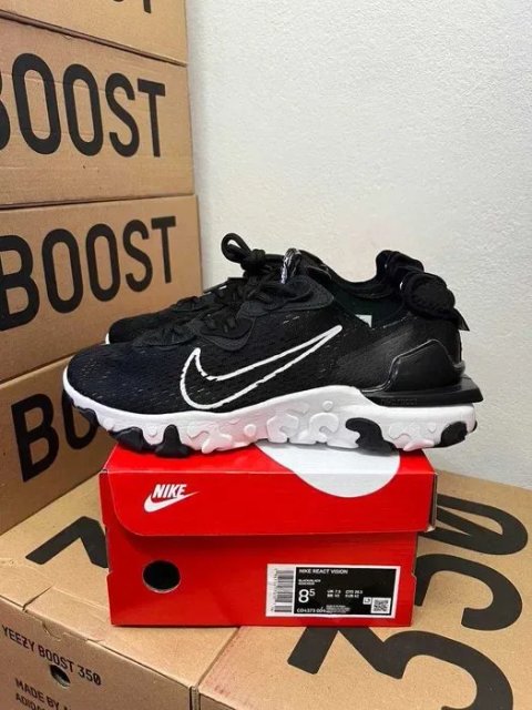 Кроссовки Nike React black white / Найк реакт черные 38 39 40 41 42 43