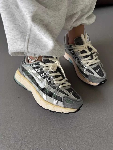 Кроссовки Жіночі Nike P6000  Flat Pewter Grey Beige Green/Кросівки Жіночі Найк