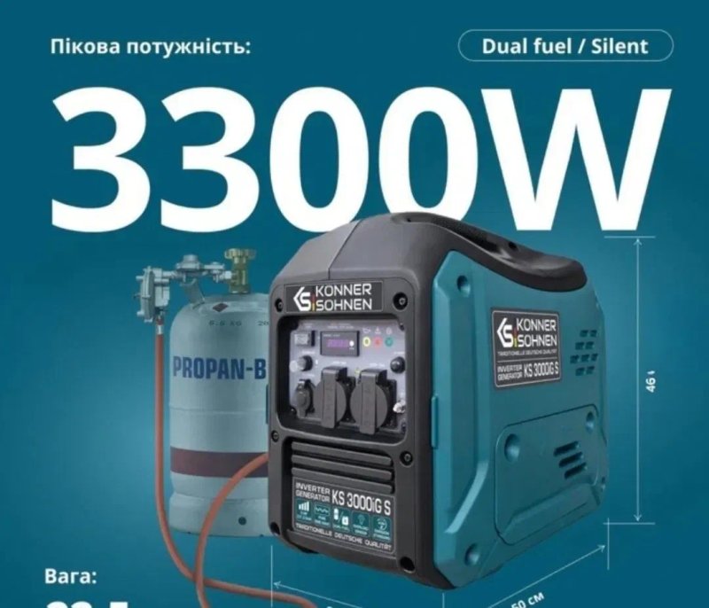 KS3000 IGS konner sohnen інверторний газо-бензиновий 3.3кВт — фото 4