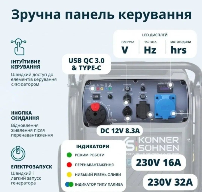 KS8100 IEG konner sohnen інверторний 8.5кВт газо-бензиновий — фото 3