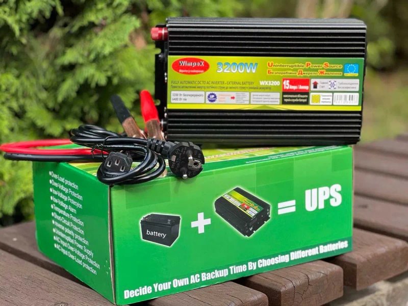 Купити інвертор із зарядним⟹Бесперебойник-инвертор 3200 UPS ⟹ ЧИСТАЯ СИНУСОИДА ⟹ с ПОДЗАРЯДКОЙ ⟹ ДБЖ з чистою синусоїдою • ВЕЛИКИЙ ВИБІР • — фото 6