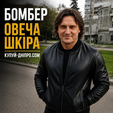 Куртка бомбер натуральна шкіра овеча 46-56