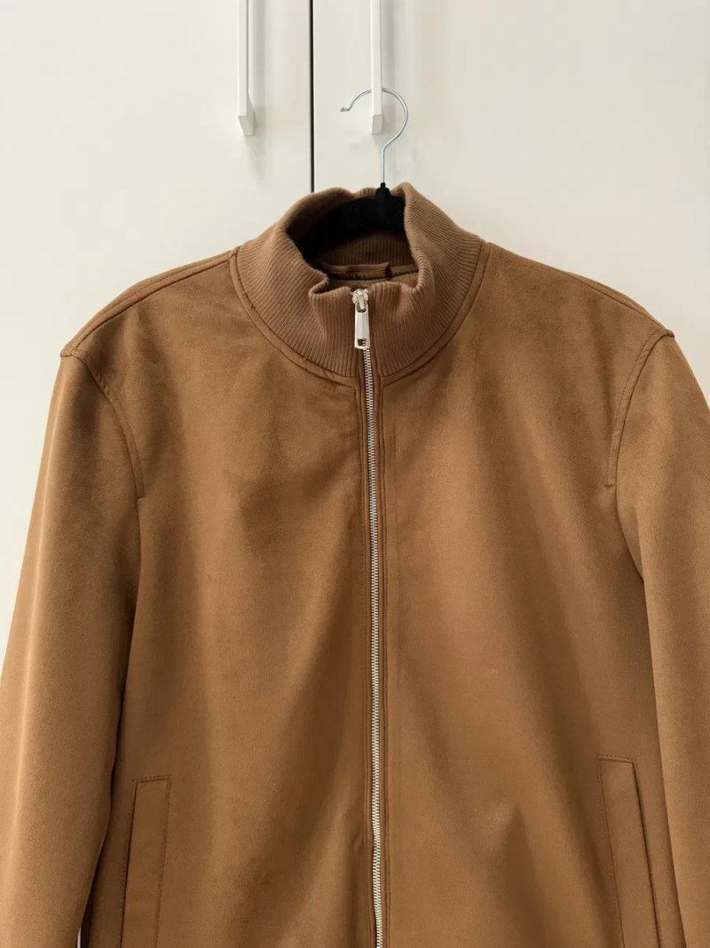 Куртка бомбер Zara замшева коричнева S — фото 2