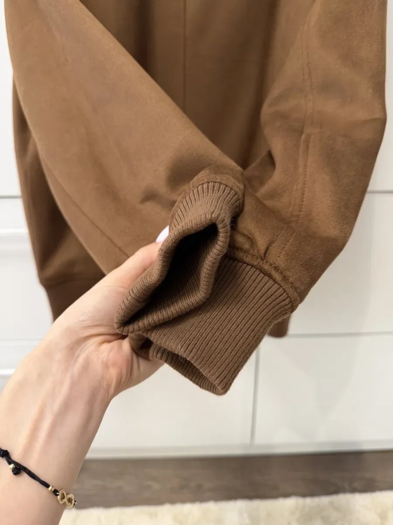 Куртка бомбер Zara замшева коричнева S — фото 5