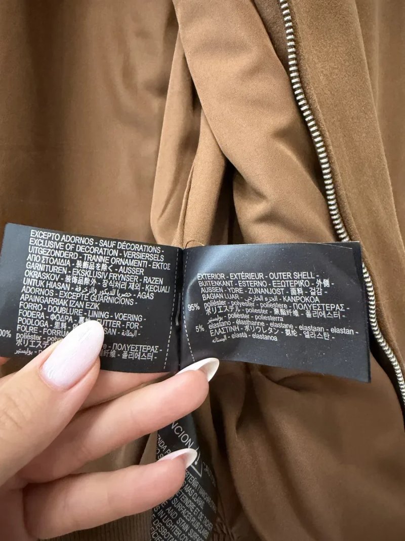 Куртка бомбер Zara замшева коричнева S — фото 6