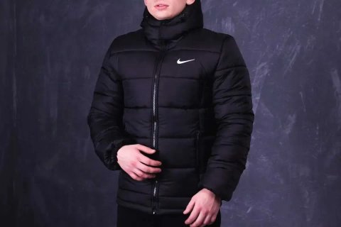Куртка чоловіча зимова Nike до -25°С тепла з капюшоном пуховик найк