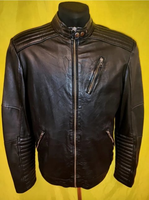 Куртка кожаная, натуральная кожа,пилот Jack & Jones Германия, р.L, 50-52