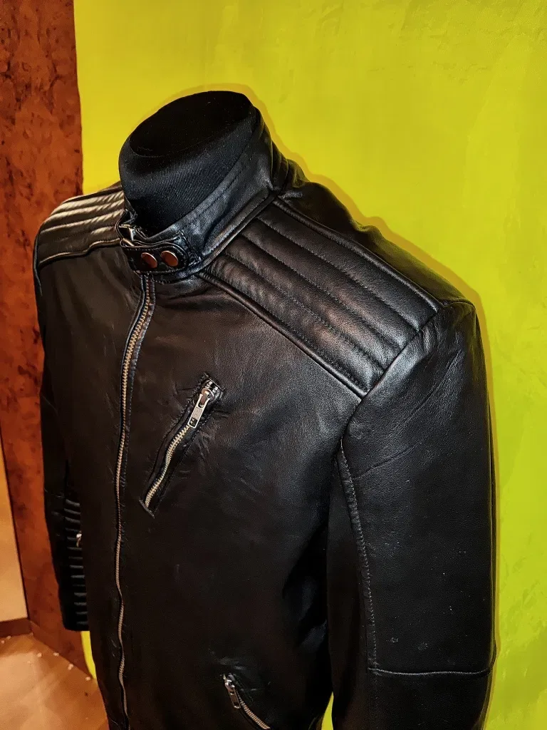 Куртка кожаная, натуральная кожа,пилот Jack & Jones Германия, р.L, 50-52 — фото 3