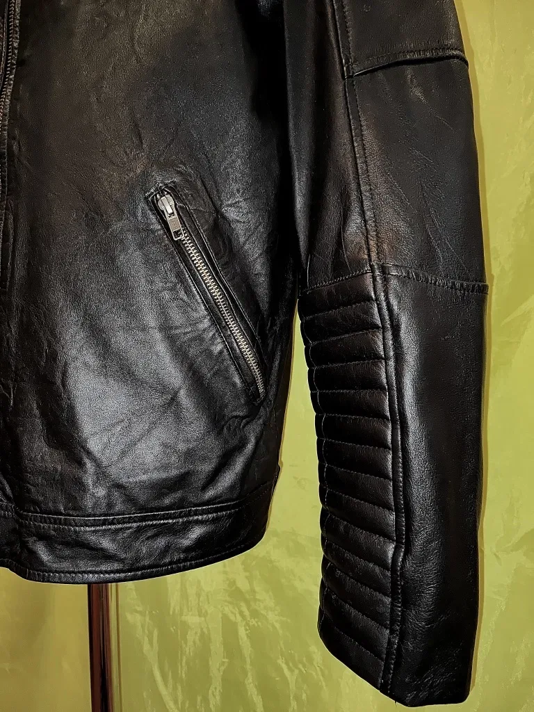 Куртка кожаная, натуральная кожа,пилот Jack & Jones Германия, р.L, 50-52 — фото 4