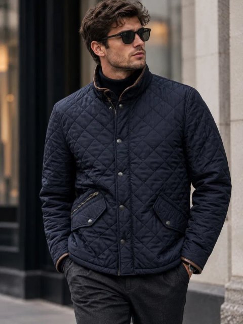 Куртка стеганная Barbour Men's Powell Polarquilt Jacket size XL, XXL
