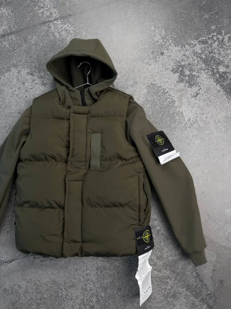 Куртка Stone Island soft shell хакі 1:1 оригінал зелена унісекс чоловіча преміум якість стон айленд — фото 4