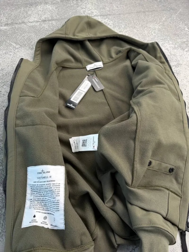 Куртка Stone Island soft shell хакі 1:1 оригінал зелена унісекс чоловіча преміум якість стон айленд — фото 5