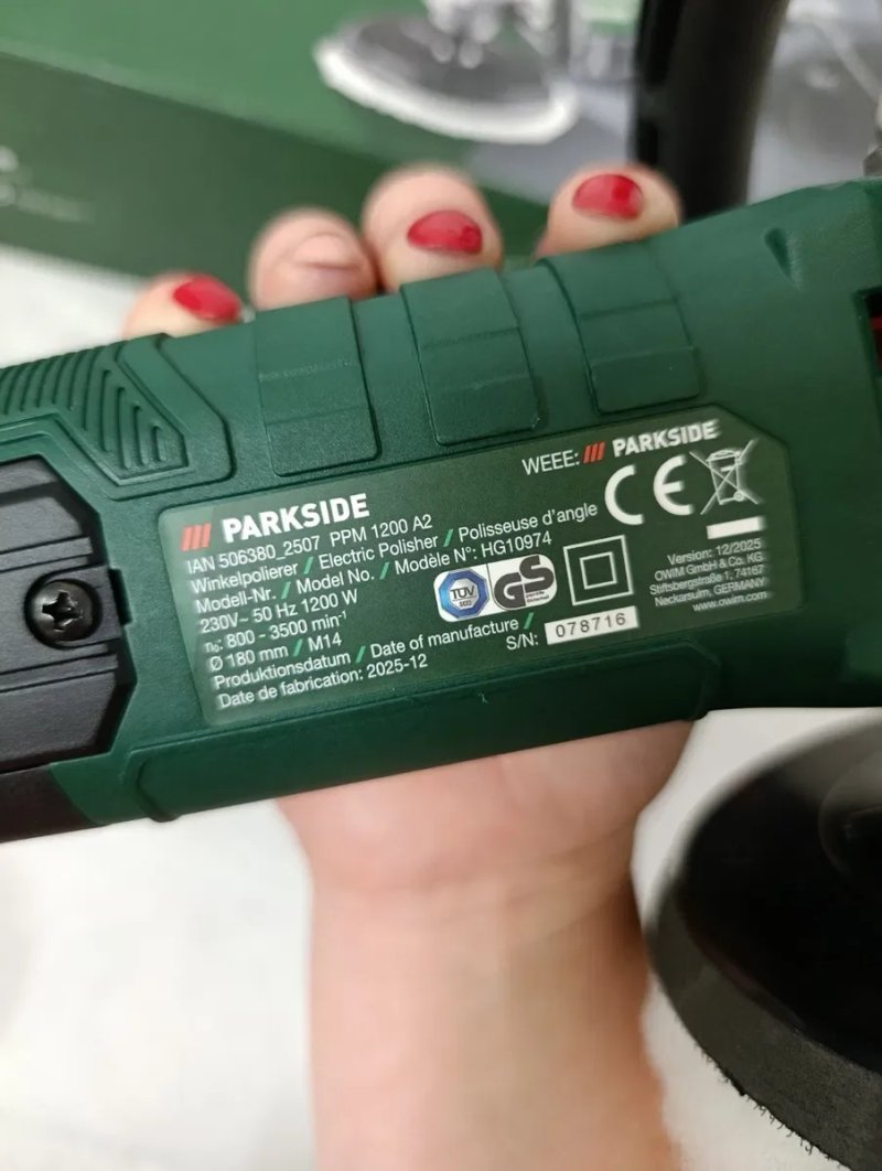 Кутова полірувальна машина PARKSIDE PPM 1200 A2, поліровка парксайд, кутова машина парксайд мережева, поліровка мережева 180мм — фото 4