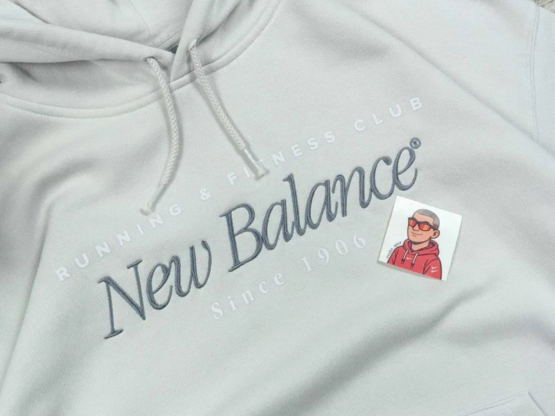 [L] NEW BALANCE широке худі оригінальне бавовна нові коллекції біле — фото 3