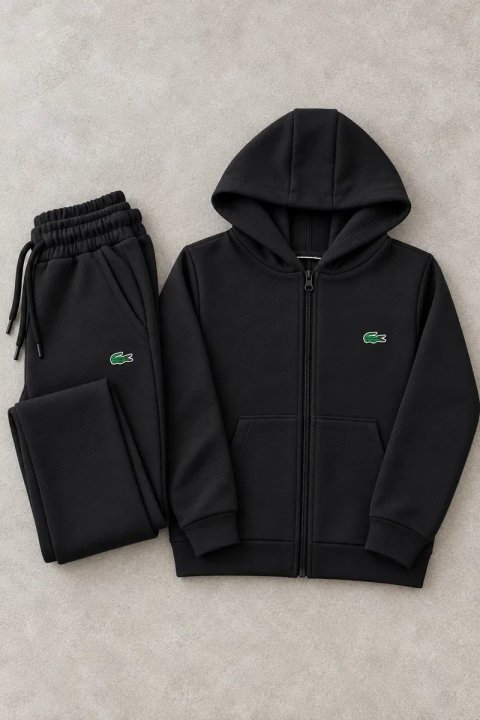 LACOSTE PREMIUM!Чоловічий спортивний брендовий костюм на осінь чорний