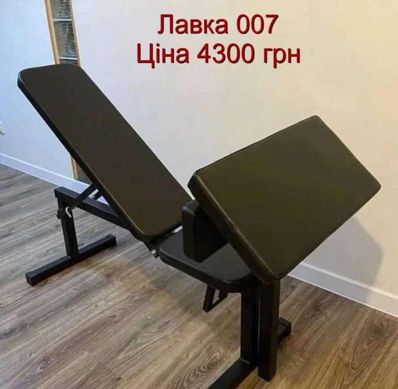 Лавка для жима штанги гантель DM003 регулируемая + Стойки + Парта Скамья жиму | Лава під штангу регульована зі стійками з тренажером на біцепс — фото 7
