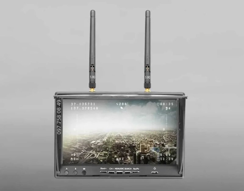 LCD5802D + DVR + приймач 5.8 GHz на 40 каналів FPV Монітор (5802 D) — фото 2