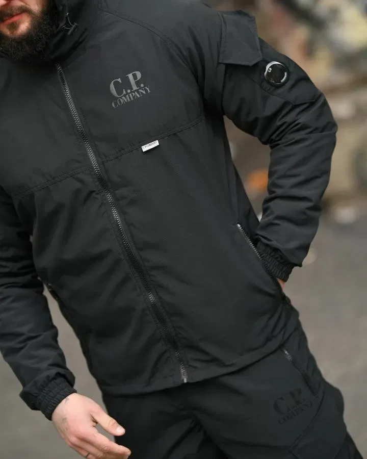 Легенький весняний комплект кофта штани чорного кольору / костюм Company klinse black / чоловічий спортивний костюм чорний / костюм на весну чорний — фото 5