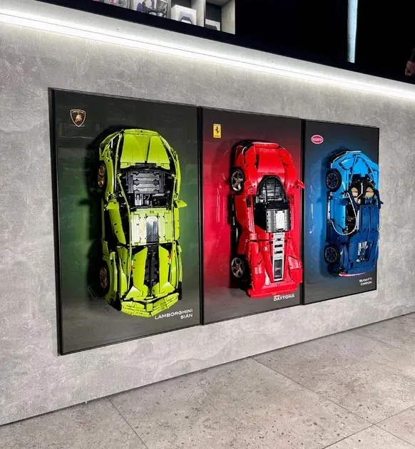 LEGO Рамка Рамки Арт картина для конструктора Porshe Ferrari Peugeot McLaren Lamborghini Bugatti Ford Alfa Romeo — фото 2