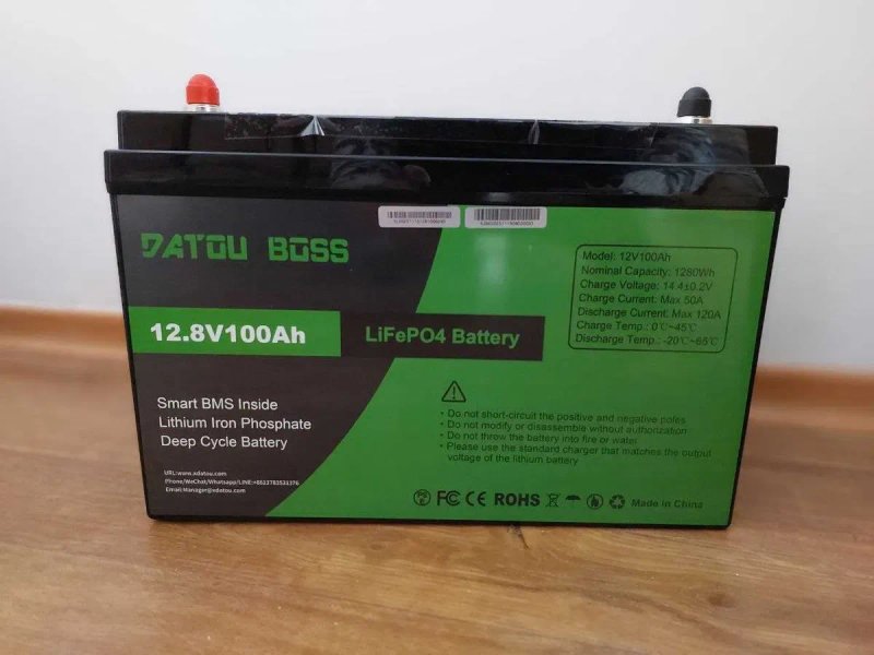 LiFePO4 12V 100Ah Акумулятор DATOUBOSS 1280Wh, 100A, з BMS платою. Аккамулятор, Аккумулятор LiFePO4 12.8V 100Ah батарея. Аккамуляторная батарея. — фото 6