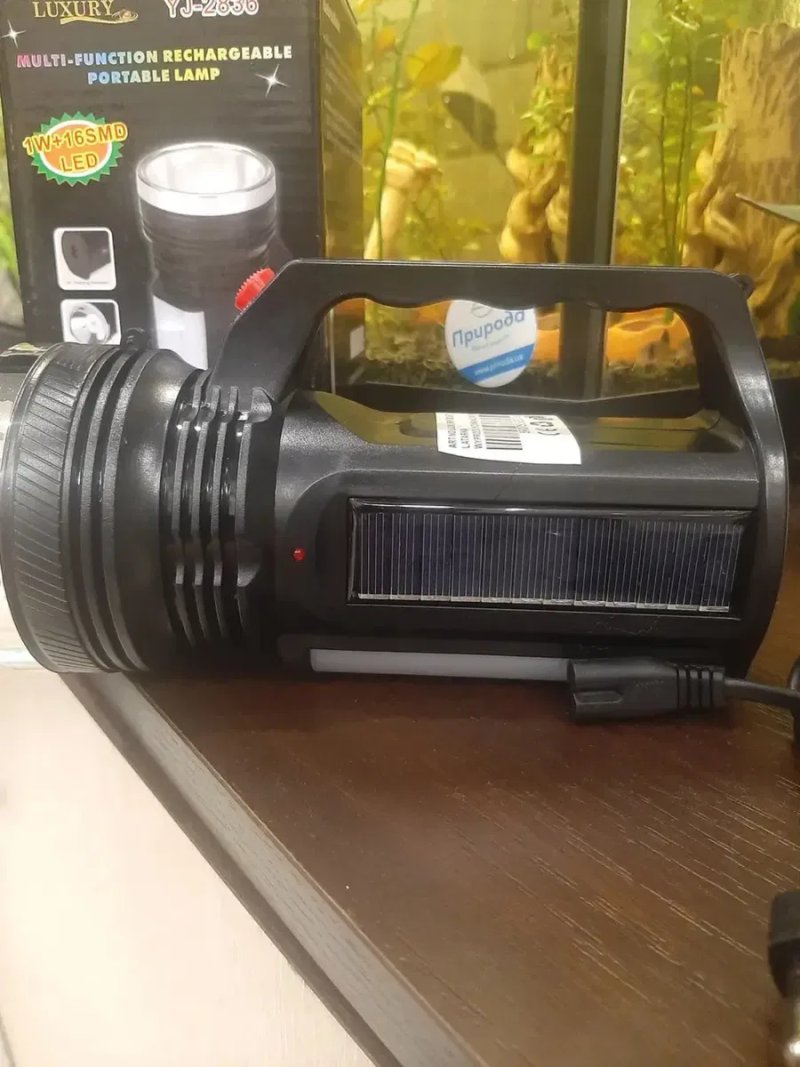 Ліхтар ручний YJ-2836 1W+16SMD LED + SOLAR фонарь ручной — фото 4