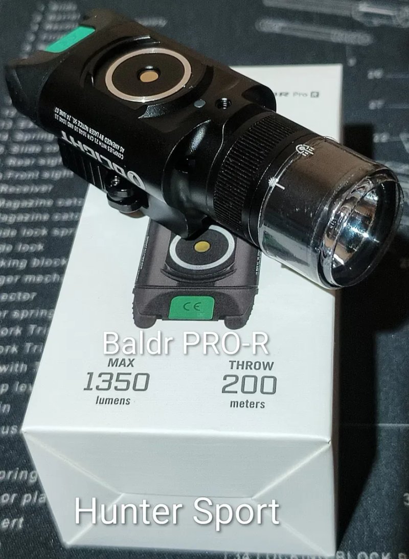 Ліхтар збройовий підствольний Olight Baldr з ЛЦВ, Фонарь оружейный подствольный для АК АР серії Sig Sauer Colt CZ Bren — фото 8