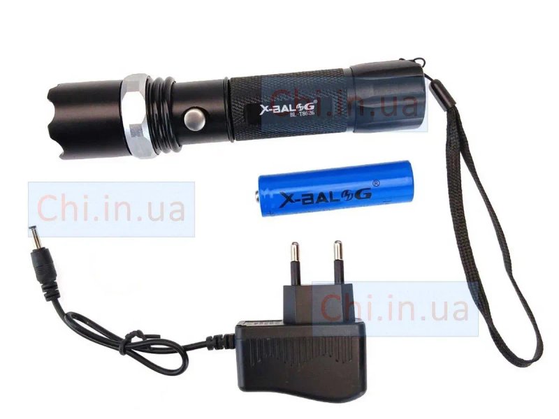 Ліхтарик BL-8626 + акумулятор 18650 + зарядний пристрій 220 В Фонарик аккумуляторный ручной — фото 2