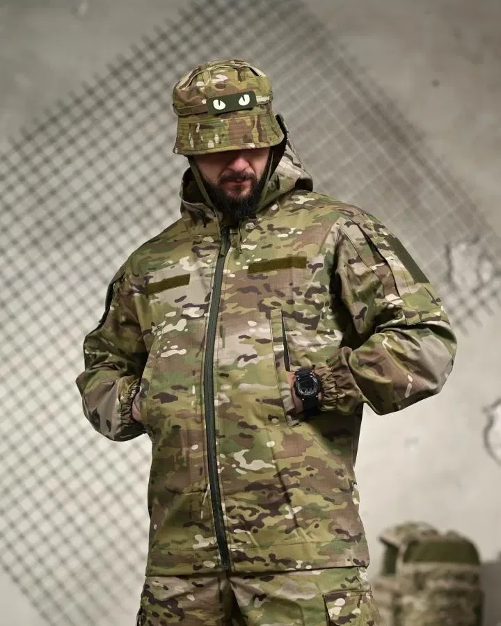 Літо тактичний комплект чоловічий 5-в-1 «Multicam Elite»: Куртка, Штани, Футболка, Панама та Ремінь Cobra / Літній тактичний костюм 5в1 STURM мультика — фото 5