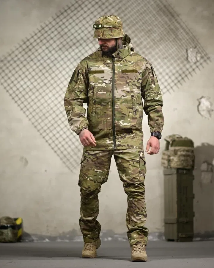 Літо тактичний комплект чоловічий 5-в-1 «Multicam Elite»: Куртка, Штани, Футболка, Панама та Ремінь Cobra / Літній тактичний костюм 5в1 STURM мультика — фото 7