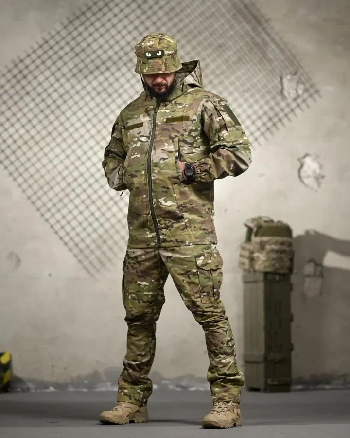 Літо тактичний комплект чоловічий 5-в-1 «Multicam Elite»: Куртка, Штани, Футболка, Панама та Ремінь Cobra / Літній тактичний костюм 5в1 STURM мультика — фото 8