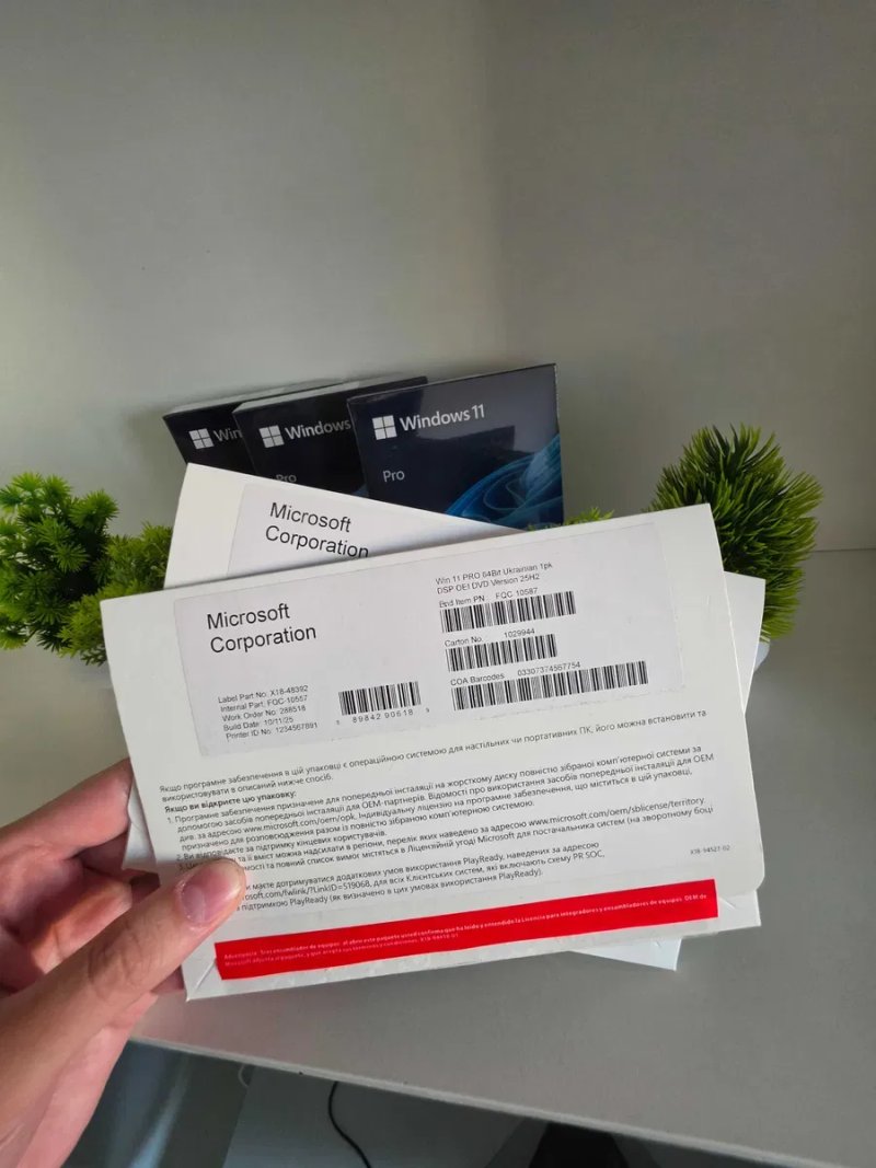 Ліцензія Windows 11 Pro OEM DVD FQC-10557 українська ключ наклейка конверт Виндовс 11 Про DVD OEM UA FQC-10557 EngFQC-10529 ключ Віндовс 11 Про OEM — фото 3