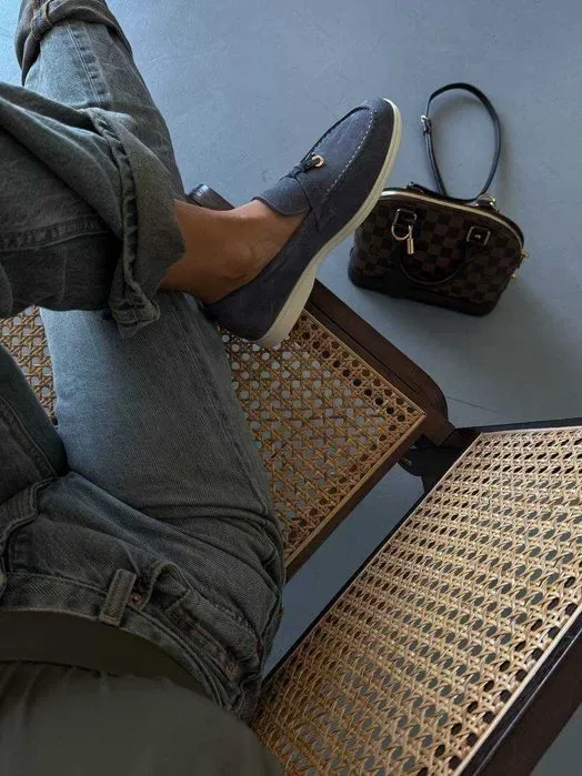 Лофери Loro Piana Loafers Blue женские новые — фото 2