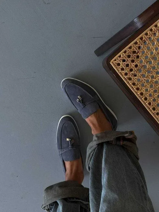 Лофери Loro Piana Loafers Blue женские новые — фото 4