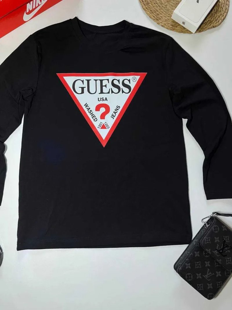 Лонг Guess/лонгслів чорний/лонг ГЕС/GUESS/дешево/унісекс/ЛОНГ СЛІВ — фото 2