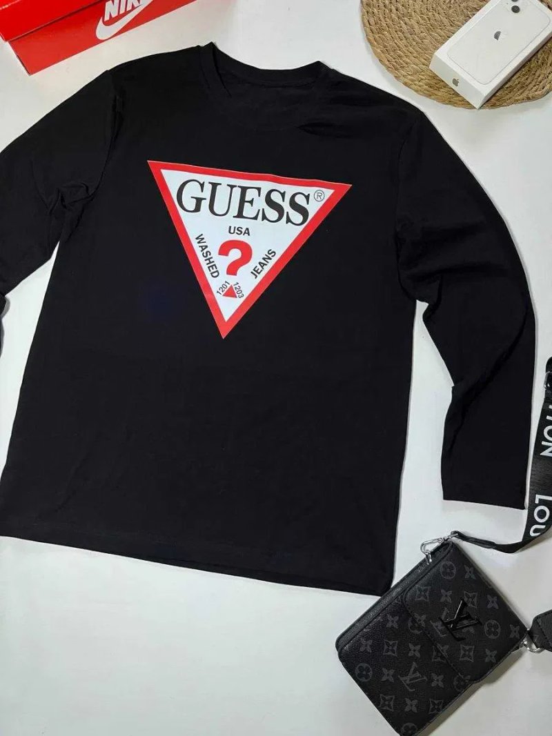 Лонг Guess/лонгслів чорний/лонг ГЕС/GUESS/дешево/унісекс/ЛОНГ СЛІВ — фото 3