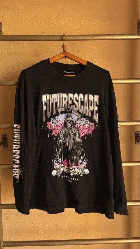 Лонгслів Primark Futurescape рок тур / гранж альт готика XL