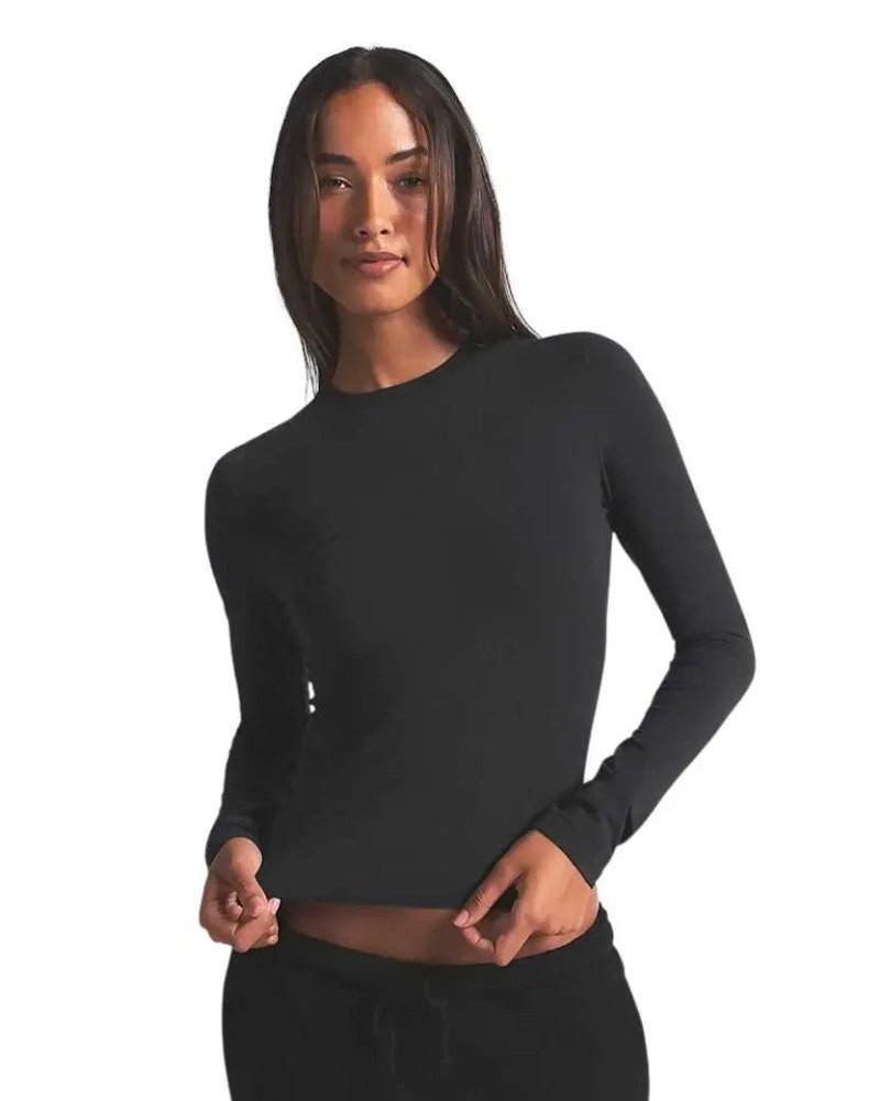 Лонгслів Skims Soft Smoothing Seamless Long Sleeve T-Shirt Light Heather Grey \ Onyx \ Bubble Gum \ Bone \ Kyanite — фото 2