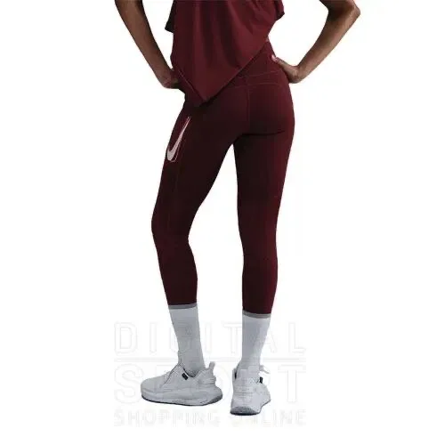 Лосини Nike жіночі кольору бордо Nike Fast 7/8 — фото 3