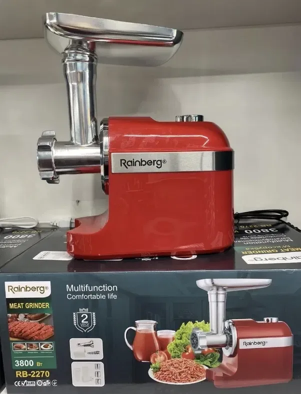 М'ясорубка + соковижималка Rainberg RB-2270 3800вт овочерізка терка — фото 4