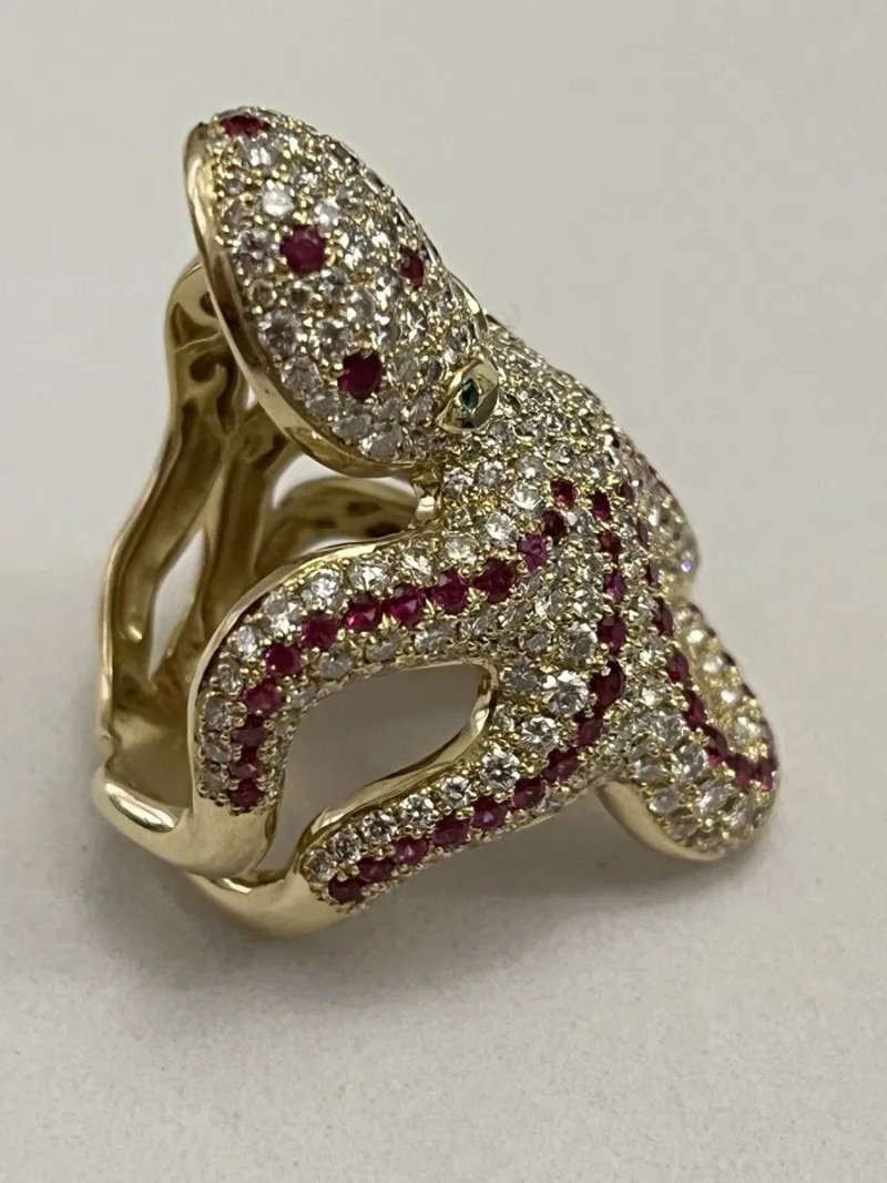 Magerit  Золотое кольцо Осьминог 5.23 ct Бриллианты Рубины Изумруды — фото 6