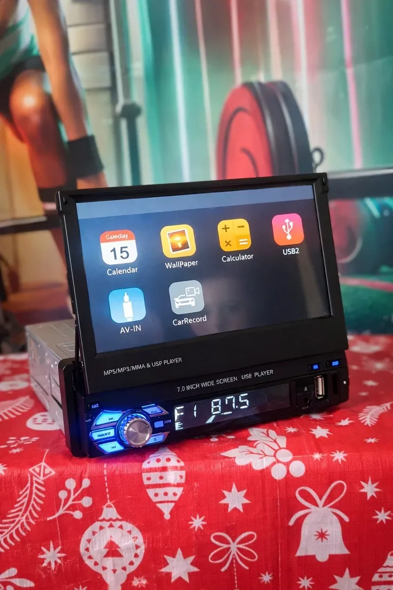 Магнітола 1DIN 7" висувний екран | CarPlay / Android Auto | Bluetooth — фото 3