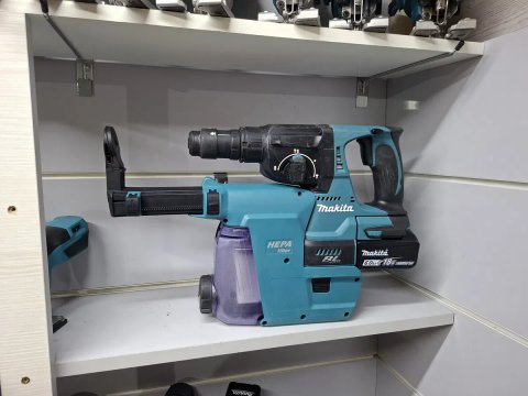 Makita DHR 243 + DX 07 акумуляторний безщітковий перфоратор з пилососом Макіта оригінал