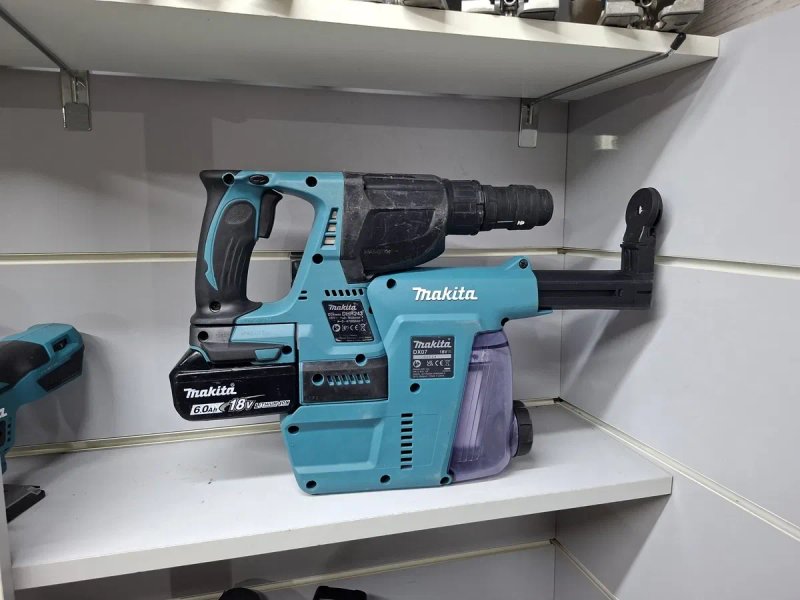 Makita DHR 243 + DX 07 акумуляторний безщітковий перфоратор з пилососом Макіта оригінал — фото 2