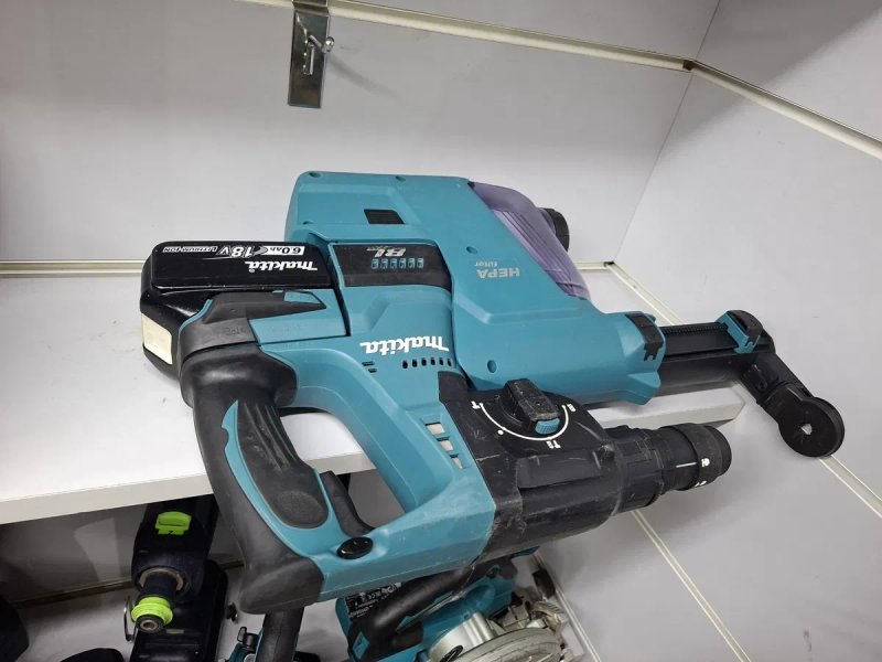 Makita DHR 243 + DX 07 акумуляторний безщітковий перфоратор з пилососом Макіта оригінал — фото 5