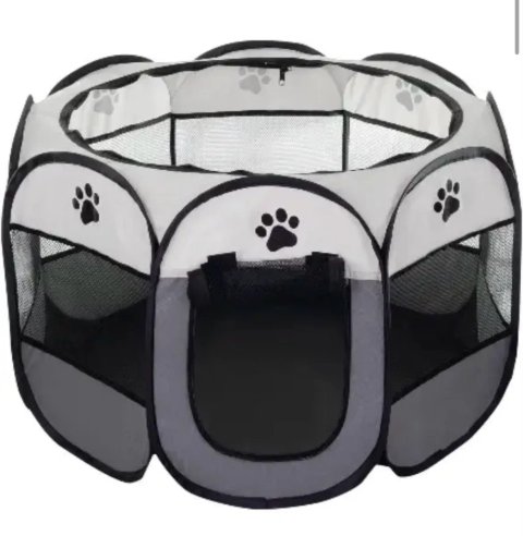 Манеж для тварин (котів, собак) Pet Style "Будиночок" Сірий 73х73х43 см