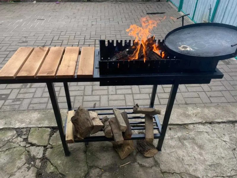 Мангал LOFT Urban Fire BBQ-зони у сучасному стилі (11 пазів) — фото 6