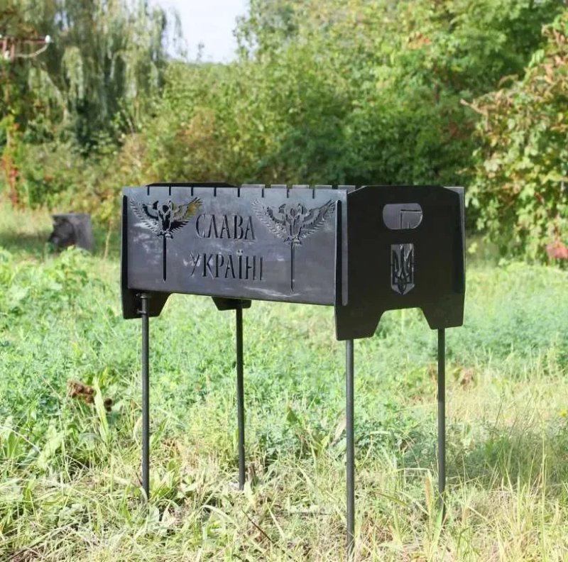 Мангал розбірний на високих ніжках 6–12 шампурів для шашлику на природу дачу. Мангал разборный — фото 3