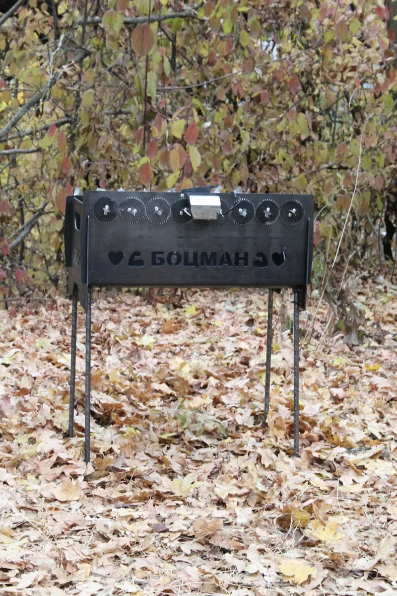 Мангал розбірний на високих ніжках 6–12 шампурів для шашлику на природу дачу. Мангал разборный — фото 6
