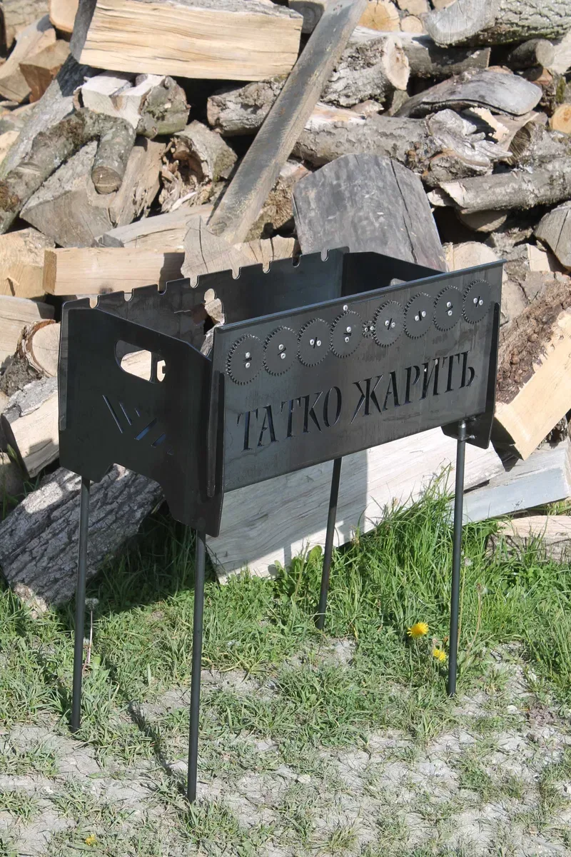 Мангал розбірний на високих ніжках 6–12 шампурів для шашлику на природу дачу. Мангал разборный — фото 8